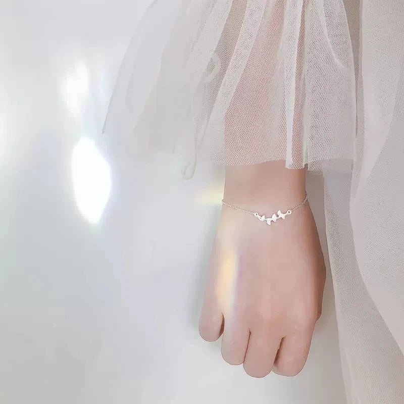 LT-325 Ginkgo Biloba Bracelet Women's 925 Sterling Silver Ins Niche Design Korean Version Simple Personality Hand Jewelry