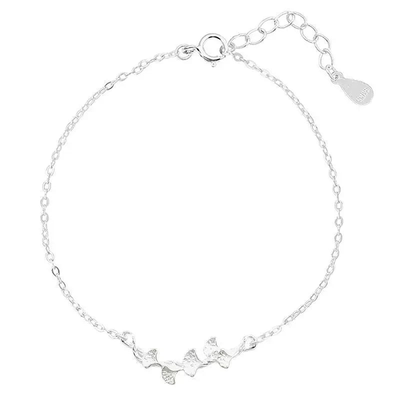 LT-325 Ginkgo Biloba Bracelet Women's 925 Sterling Silver Ins Niche Design Korean Version Simple Personality Hand Jewelry