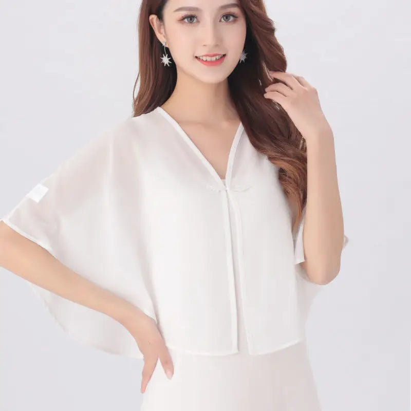 Sun Protection Clothing Women's Thin Coat Summer New Chiffon Shawl Tops Women Skirts Cycling Breathable Shawls  F5