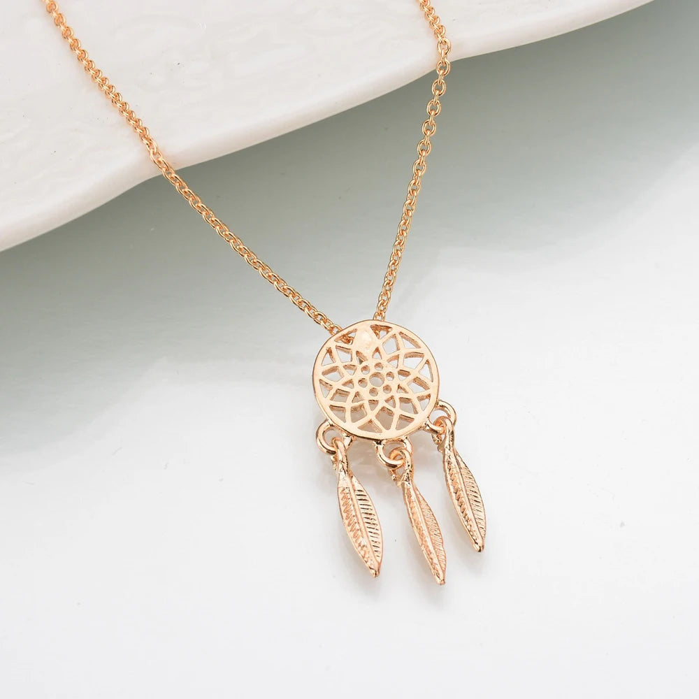 SUMENG 2024 New Fashion Dream Catcher Series Jewelry Necklace Exquisite Alloy Hollow Pendant  Collares For Women Gifts