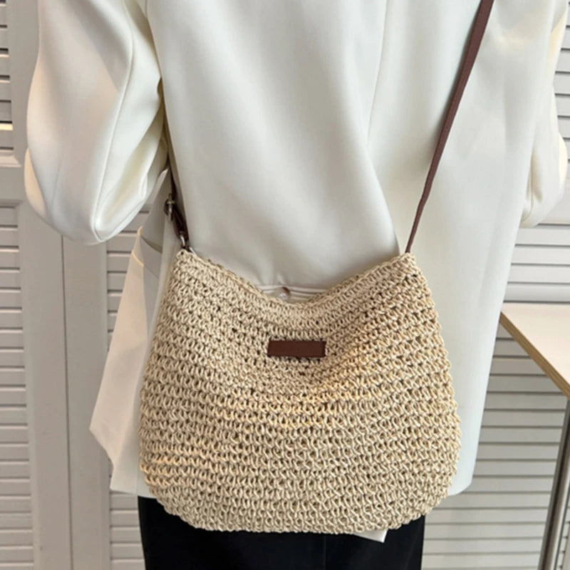 Ladies Crossbody Bag Fashion Straw Beach Holiday Shopping Woven Shoulder High-Capacity Handbag Messenger Purses For Women Bags