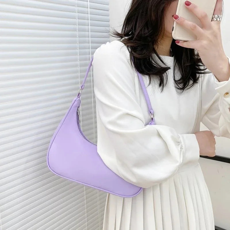 Women Bags Armpit Shoulder Bag Small Shoulder Purse Nylon Underarm Bags Clutch Women Hobos Summer Simple Handbags Bolso Feminina