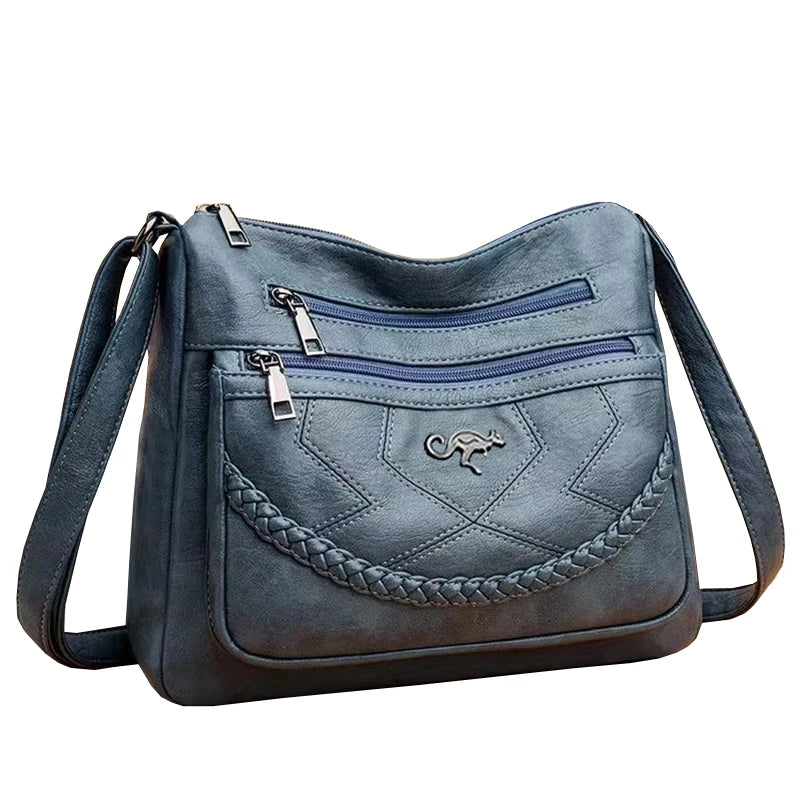Neutral style shoulder bag for men and women. Mother bag with braided decoration. Suitable for traveling and outings.