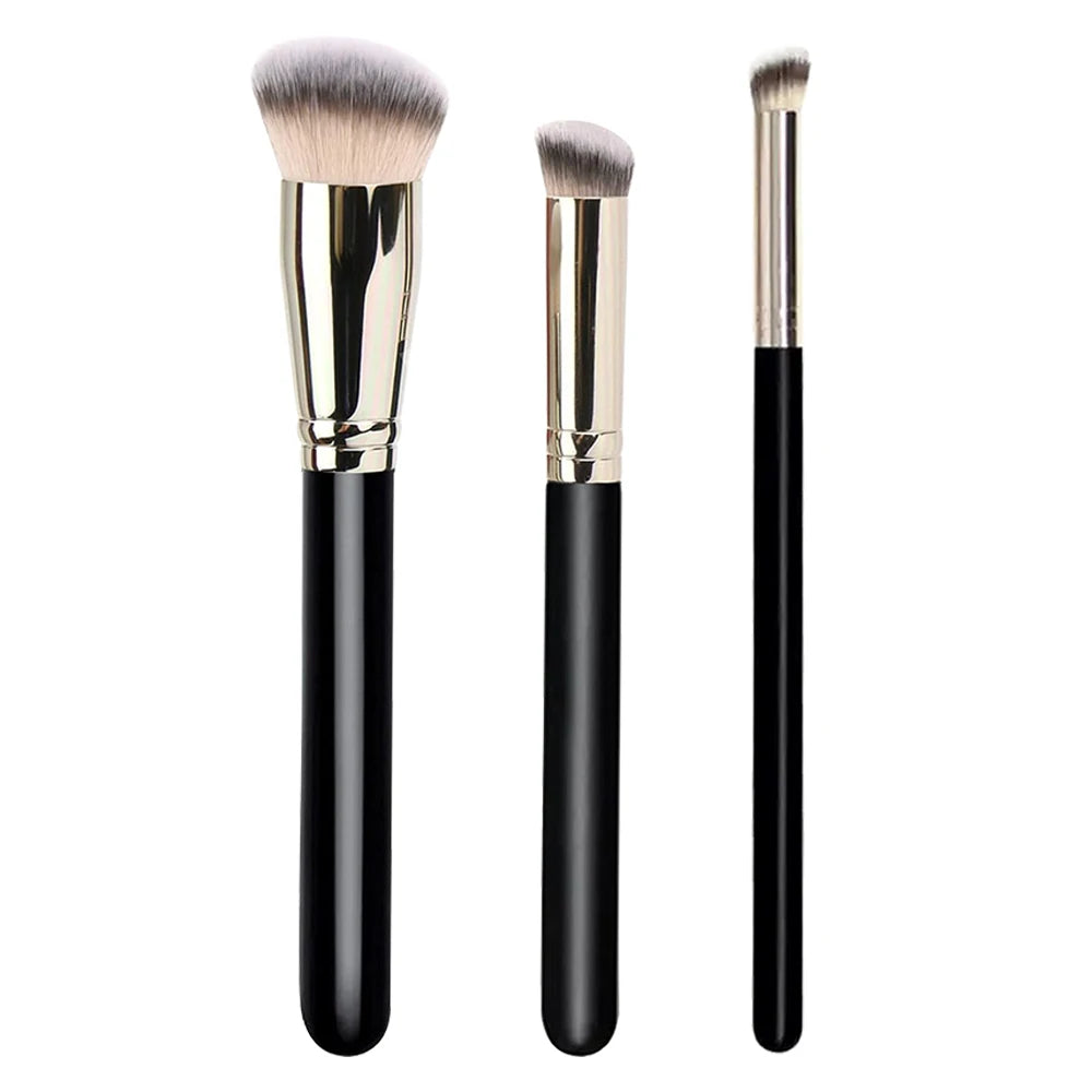 3PCS Makeup Brushes Kit Foundation Brush Flawless Concealer Brush Professional Contour Blush For Blending Liquid Powder Tools