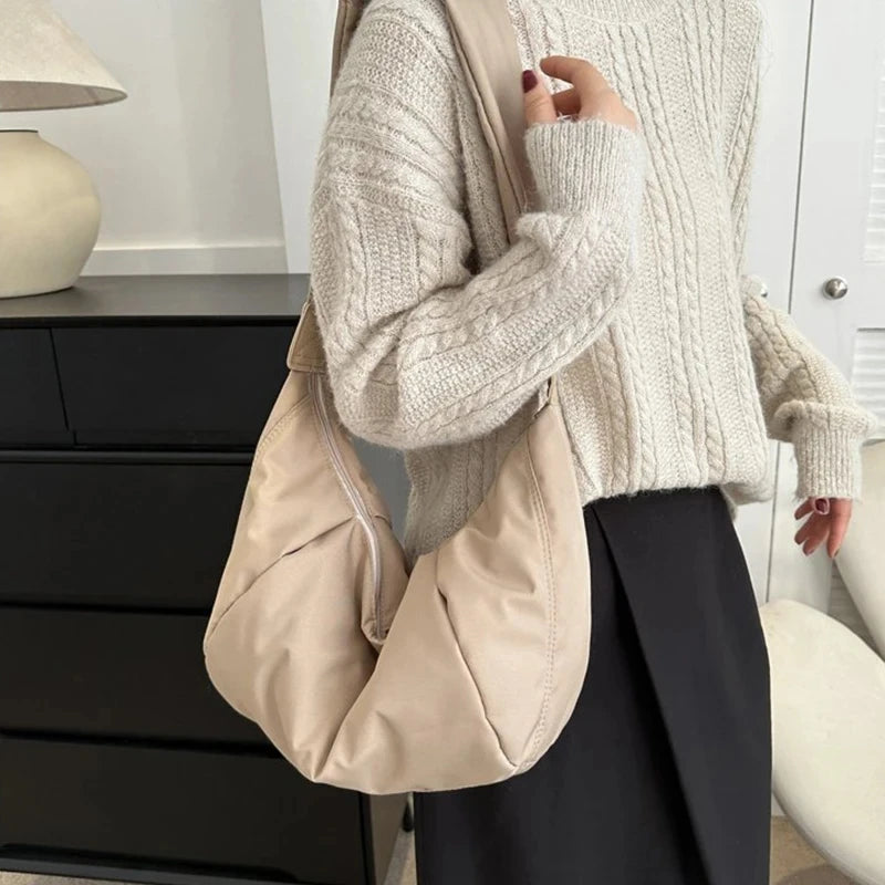 Casual Oxford cloth Women Bags Shoulder Bag Woman Crossbody Bag Hobo Bags Dumpling Bag Large Capacity Female Half Moon Totes