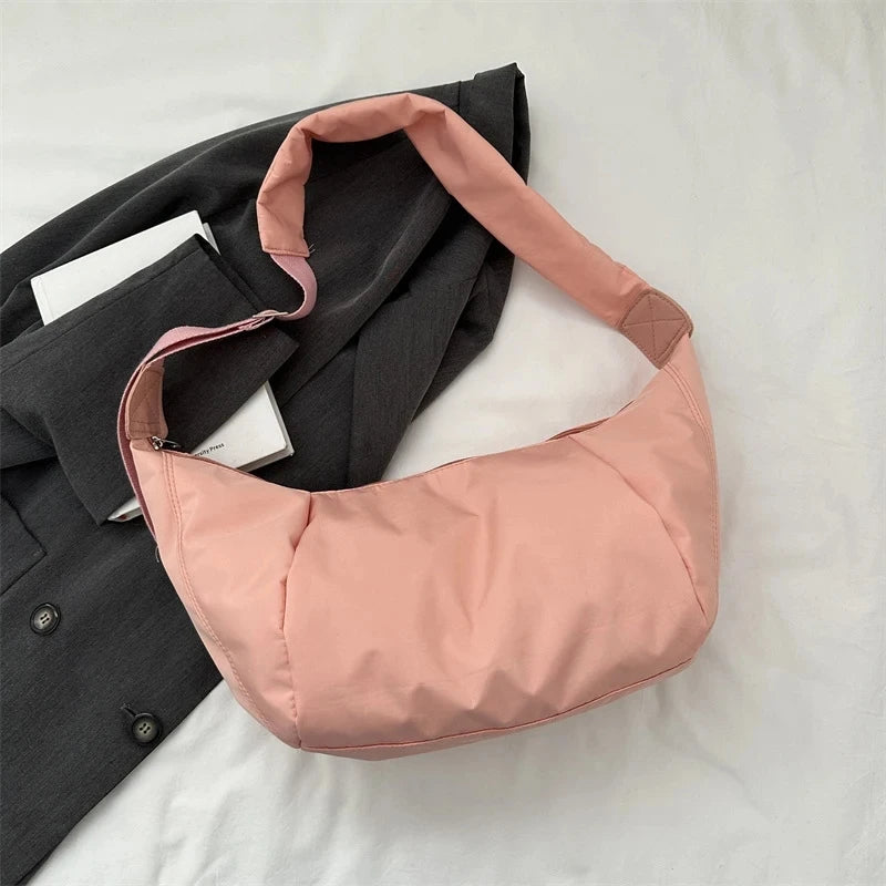 Casual Oxford cloth Women Bags Shoulder Bag Woman Crossbody Bag Hobo Bags Dumpling Bag Large Capacity Female Half Moon Totes