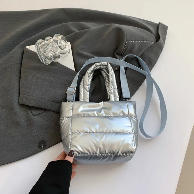 Women Bags Woman Puffy Lightweight Handbag LargeCapacity Quilted Shoulder Bag Adjustable Strap Puffer Tote Handbag Shopping Bag