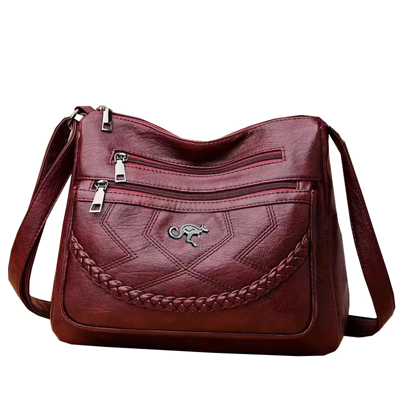 Neutral style shoulder bag for men and women. Mother bag with braided decoration. Suitable for traveling and outings.