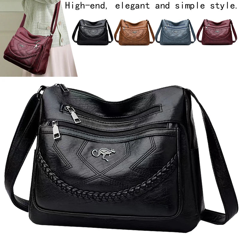 Neutral style shoulder bag for men and women. Mother bag with braided decoration. Suitable for traveling and outings.