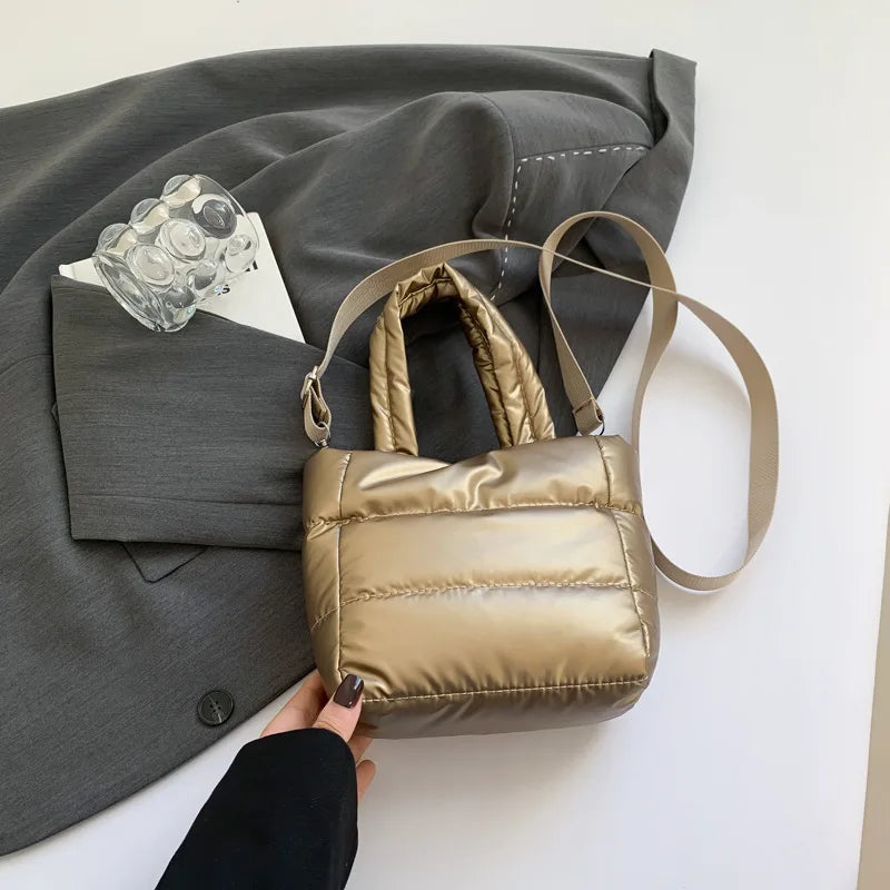 Women Bags Woman Puffy Lightweight Handbag LargeCapacity Quilted Shoulder Bag Adjustable Strap Puffer Tote Handbag Shopping Bag