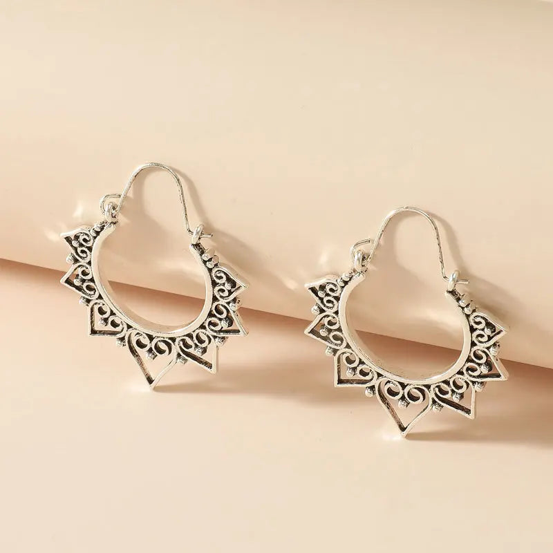 Vintage Hollow Earrings Ancient Geometric Drop Earrings For Women Earing Jewelry Irregular Pattern Earings CF2