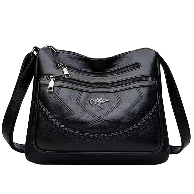 Neutral style shoulder bag for men and women. Mother bag with braided decoration. Suitable for traveling and outings.