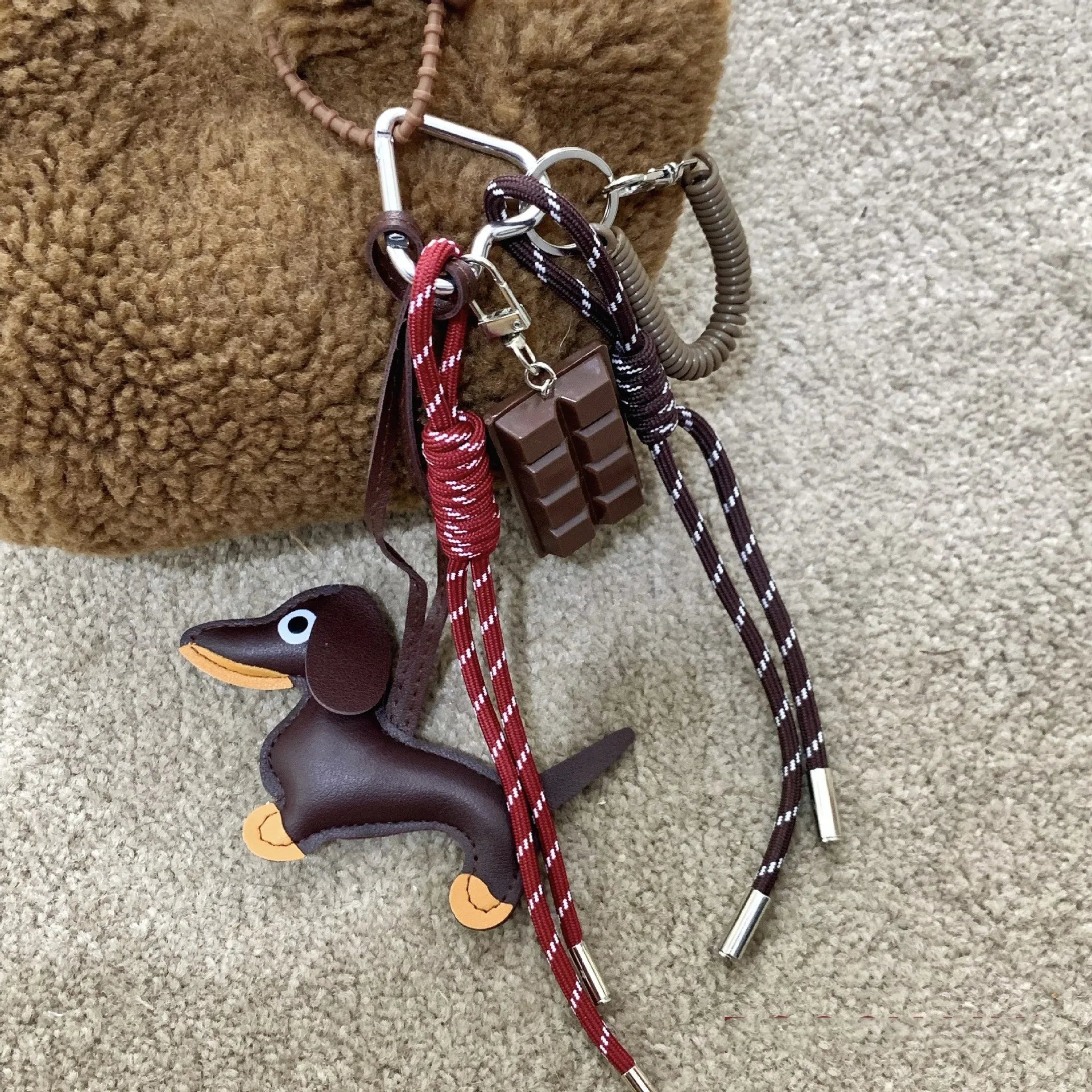 Braided Rope Bag Pendant For Women Bags High-Grade Keychain Pendant  Style Dachshund Pendant Suitable Bag Accessories
