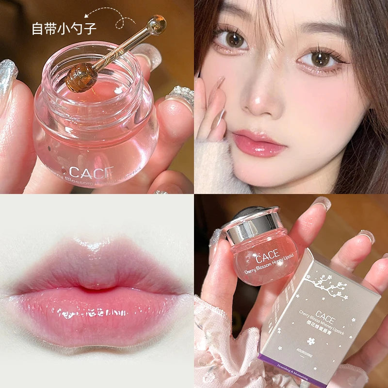 CACE Lovely Honey Cherry Lip Oil Nourishing Lip Balm Long Lasting Moisturizing Clear Lip Oil  Lip Gloss Lip Care Beauty Makeup