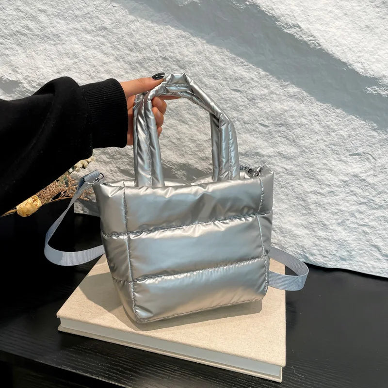 Women Bags Woman Puffy Lightweight Handbag LargeCapacity Quilted Shoulder Bag Adjustable Strap Puffer Tote Handbag Shopping Bag