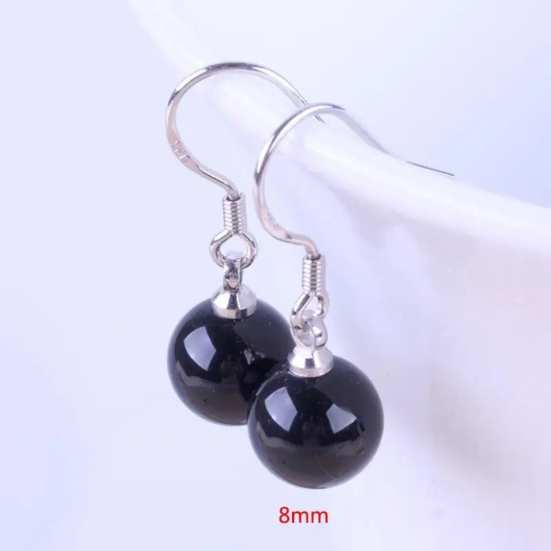 White Opal Bead Earrings Korean Silver Plated Drop Earrings For Women Earing Jewelry Earings Cat's Eye Stone Earring CF7