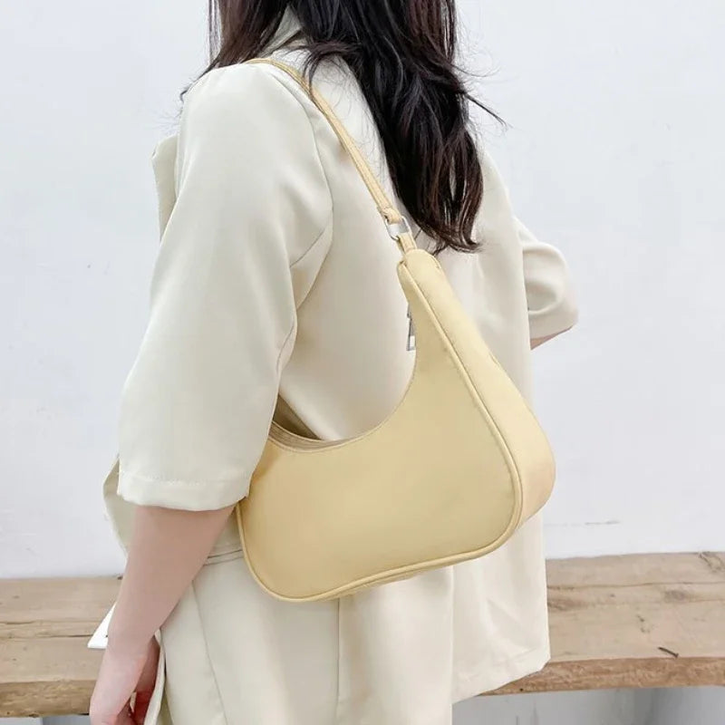 Women Bags Armpit Shoulder Bag Small Shoulder Purse Nylon Underarm Bags Clutch Women Hobos Summer Simple Handbags Bolso Feminina