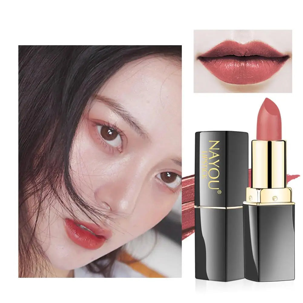 Moisturizing Lipstick Long Lasting Waterproof Lip Stick Classic Lip Tint Pigmented Highly Smudge-free Finish Velvet Makeup W3K3
