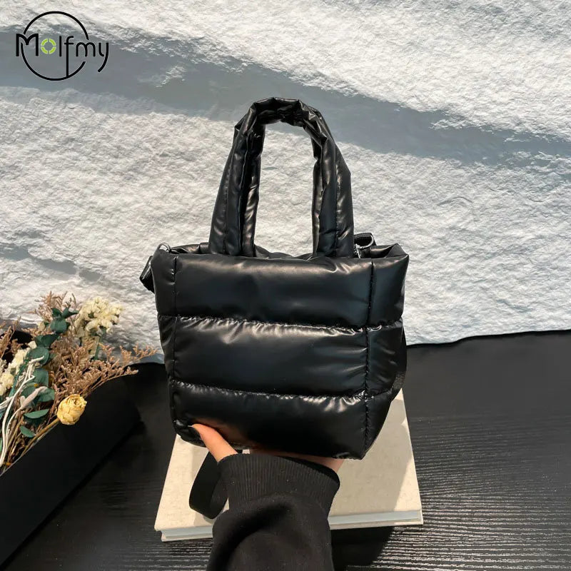 Women Bags Woman Puffy Lightweight Handbag LargeCapacity Quilted Shoulder Bag Adjustable Strap Puffer Tote Handbag Shopping Bag
