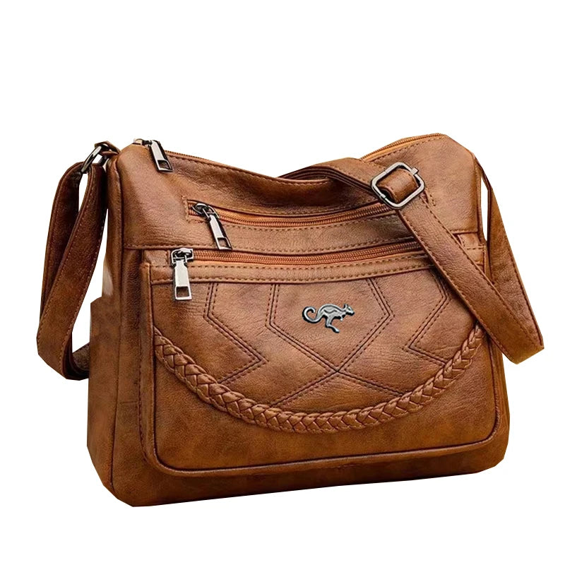 Neutral style shoulder bag for men and women. Mother bag with braided decoration. Suitable for traveling and outings.