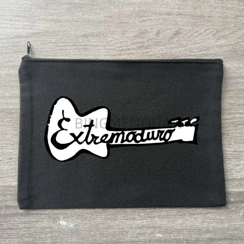 extremoduro Storage Zipper Bag Canvas Black Cosmetic Bags Travel Perfume Lipstick Pouch Wallet Gift for Knitting