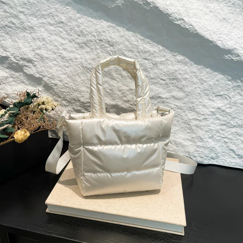 Women Bags Woman Puffy Lightweight Handbag LargeCapacity Quilted Shoulder Bag Adjustable Strap Puffer Tote Handbag Shopping Bag