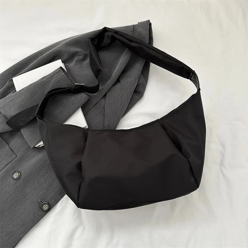 Casual Oxford cloth Women Bags Shoulder Bag Woman Crossbody Bag Hobo Bags Dumpling Bag Large Capacity Female Half Moon Totes