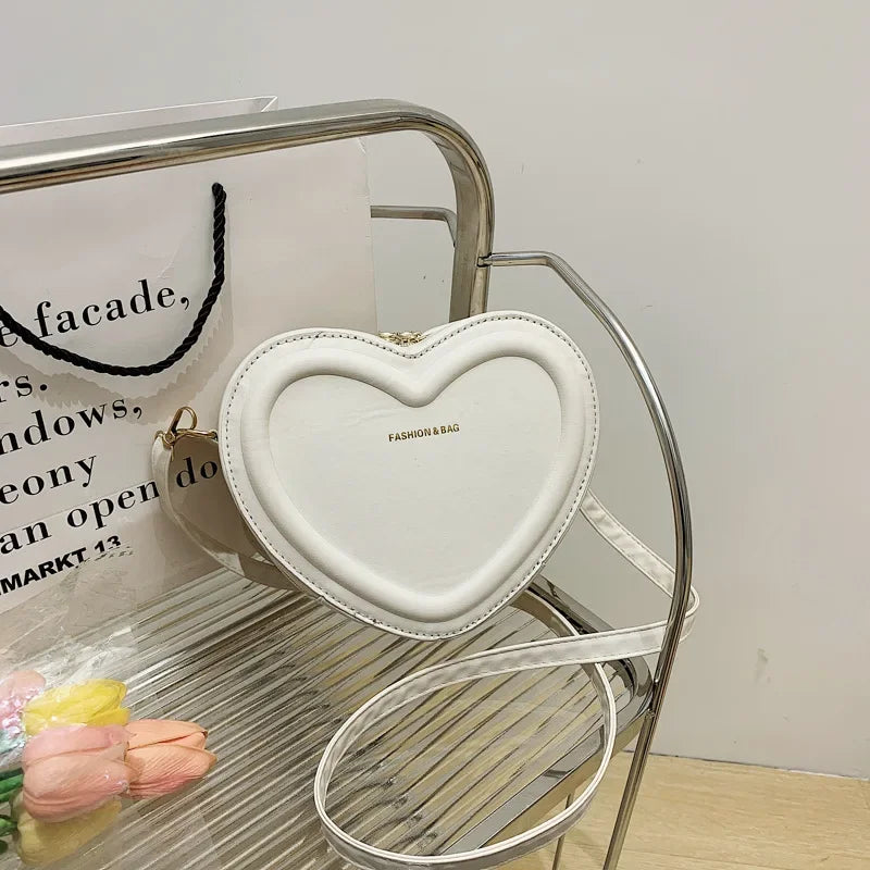 Fashion Heart Shape Crossbody Bags For Women New Solid Pu Leather Shoulder Bag Casual Ladies Handbags Designer Women Bags сумка