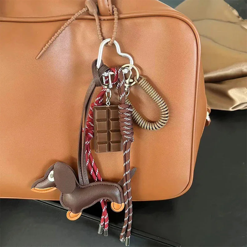Braided Rope Bag Pendant For Women Bags High-Grade Keychain Pendant  Style Dachshund Pendant Suitable Bag Accessories