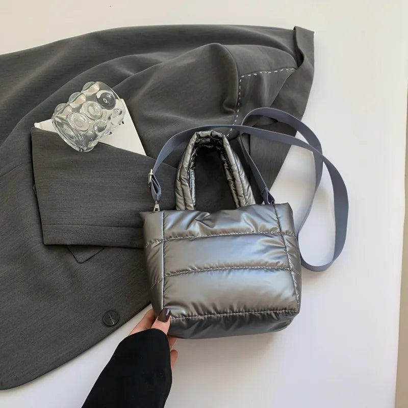 Women Bags Woman Puffy Lightweight Handbag LargeCapacity Quilted Shoulder Bag Adjustable Strap Puffer Tote Handbag Shopping Bag