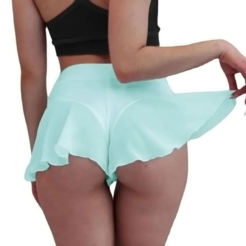 Women Skirts Pants High Waist Pole Dance Ruffled Short Pant Sports Mini Tight Pleated Fitness Yoga Shorts Summer Fashion Skirts