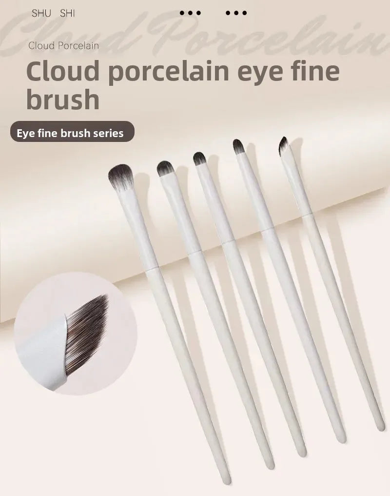 Cloud Porcelain Eye Brush Set 8 Pieces White Makeup Brush Detail Knife Edge Eyeshadow Brush for Eye Beauty Health