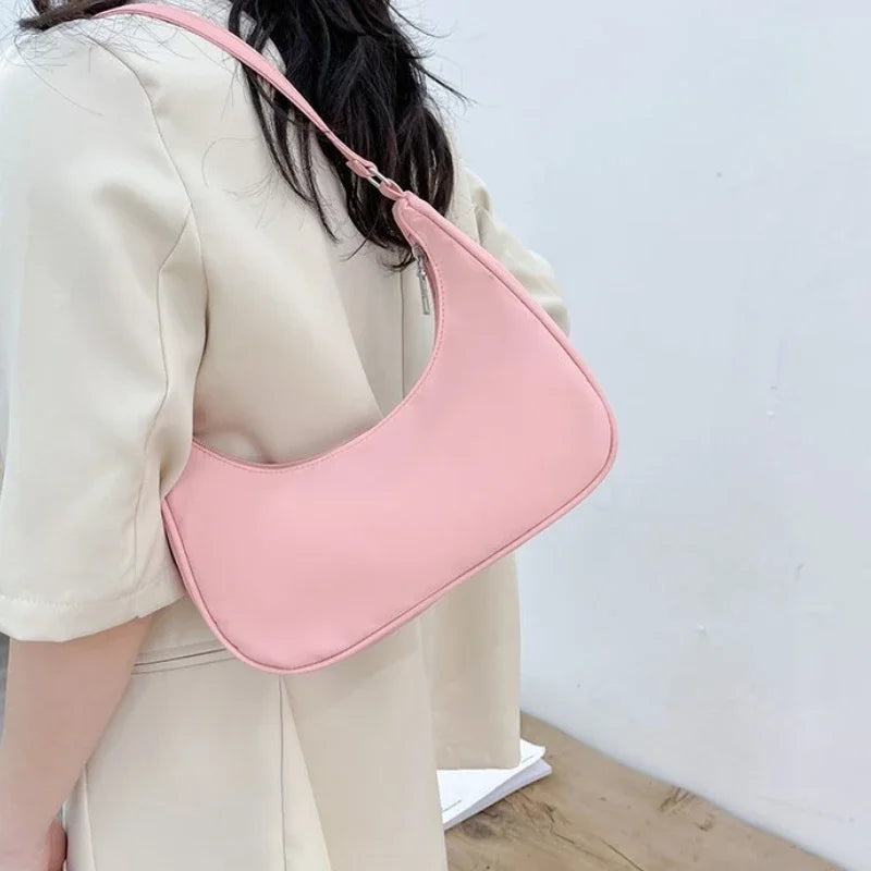 Women Bags Armpit Shoulder Bag Small Shoulder Purse Nylon Underarm Bags Clutch Women Hobos Summer Simple Handbags Bolso Feminina