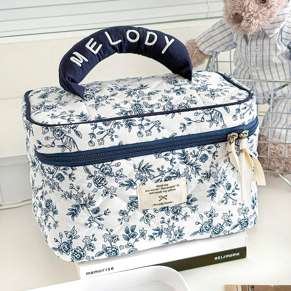 Ladies Quilted Makeup Clutch Bag Large Pouch Travel Cosmetic Organizer Toiletries Cosmetics Makeup Clutch Bag Luxury Women Bags