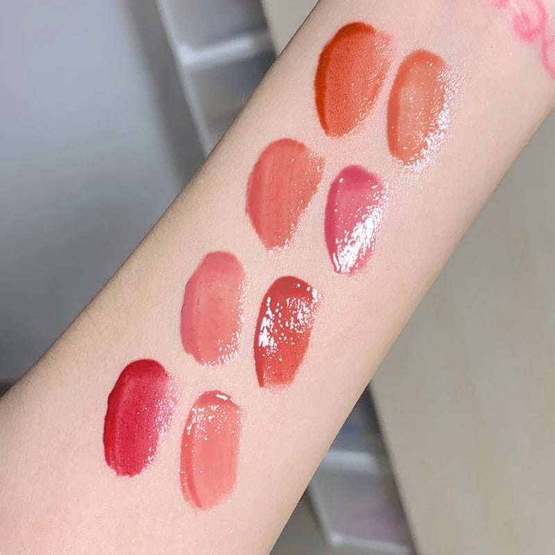 1Pc Iced Tea Mirror Lip Glaze | Watery Shine | Waterproof Long-wear | Clear Jelly Lipstick | Women’s Lip Makeup Cosmetic