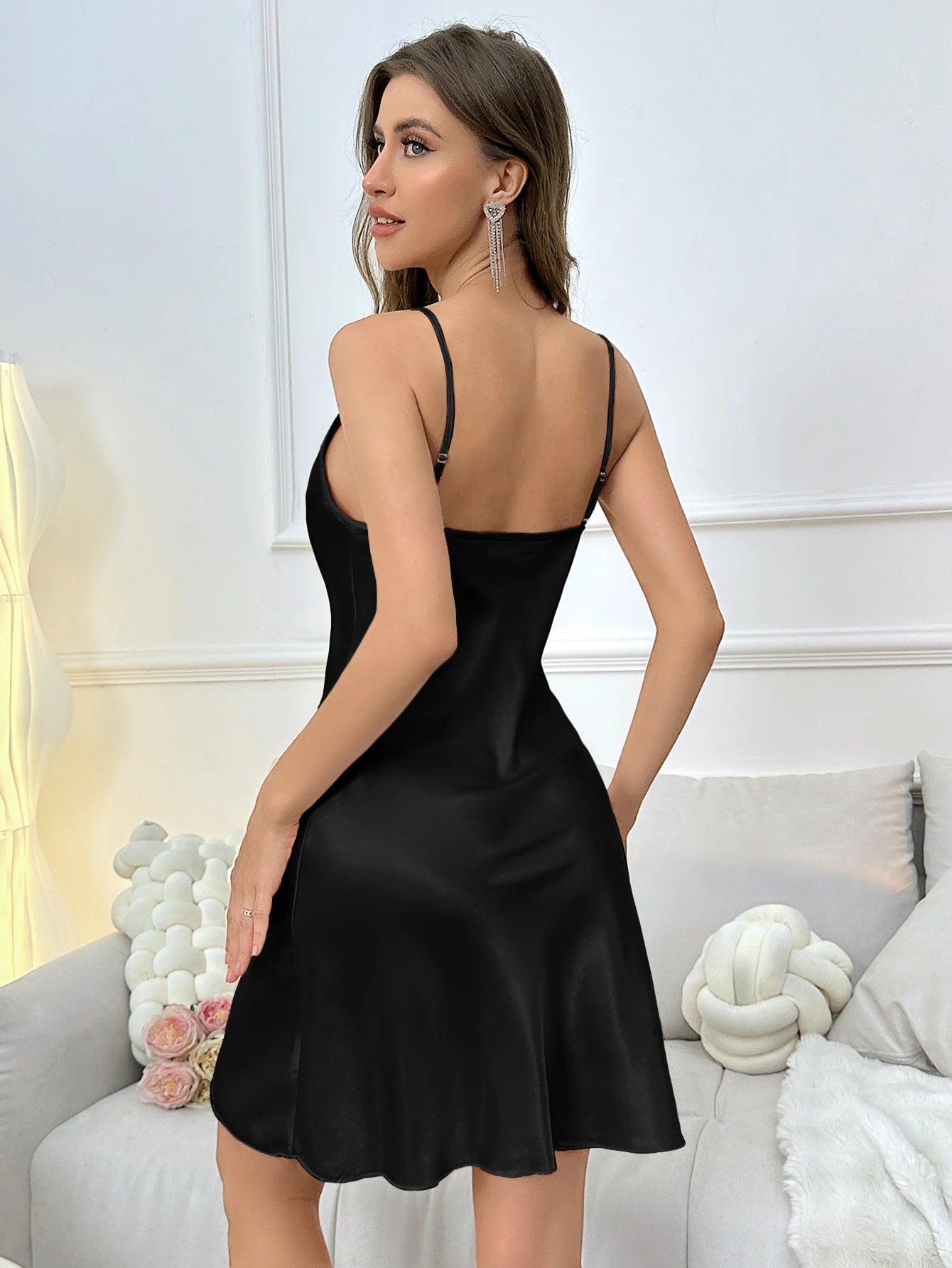 Women's Summer Dresses Elegant Sexy Spaghetti Strap Dress Pure Color Comfortable Women Clothing For Parties And At Home