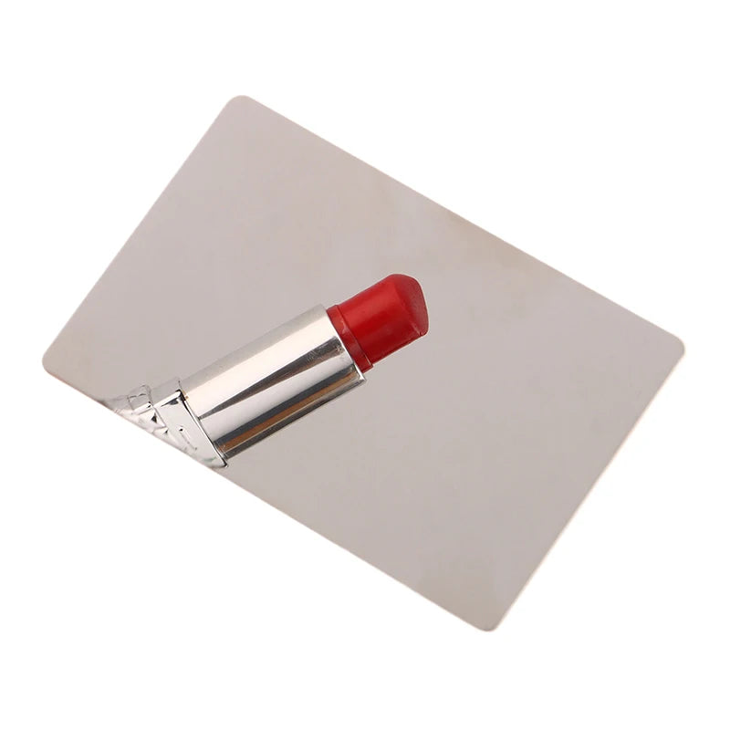 【Portable Mini Unbreakable Makeup Mirror Shatterproof Pocket Cosmetic Mirror PU Leather Stainless Steel Card】