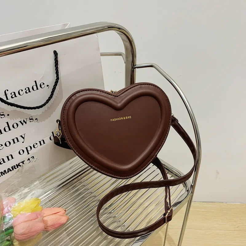 Fashion Heart Shape Crossbody Bags For Women New Solid Pu Leather Shoulder Bag Casual Ladies Handbags Designer Women Bags сумка
