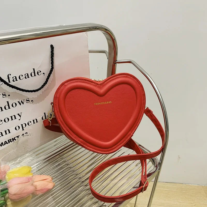 Fashion Heart Shape Crossbody Bags For Women New Solid Pu Leather Shoulder Bag Casual Ladies Handbags Designer Women Bags сумка