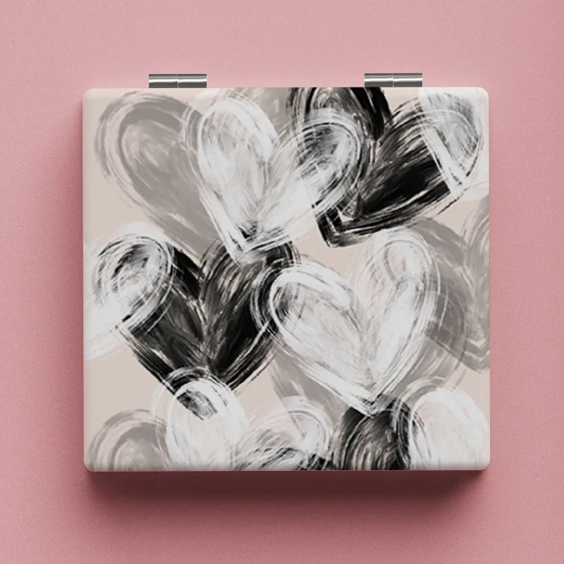 1pc Portable Folding Mirror Double-Sided Mini Makeup Mirror Magnification Foldable Pocket Travel Beauty Cosmetic Tool Girl Women