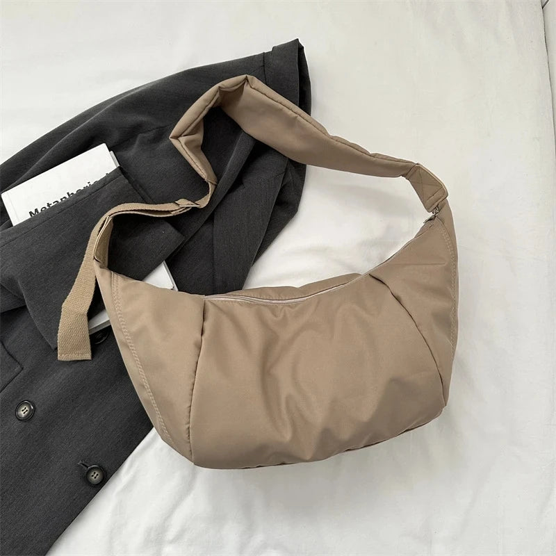 Casual Oxford cloth Women Bags Shoulder Bag Woman Crossbody Bag Hobo Bags Dumpling Bag Large Capacity Female Half Moon Totes