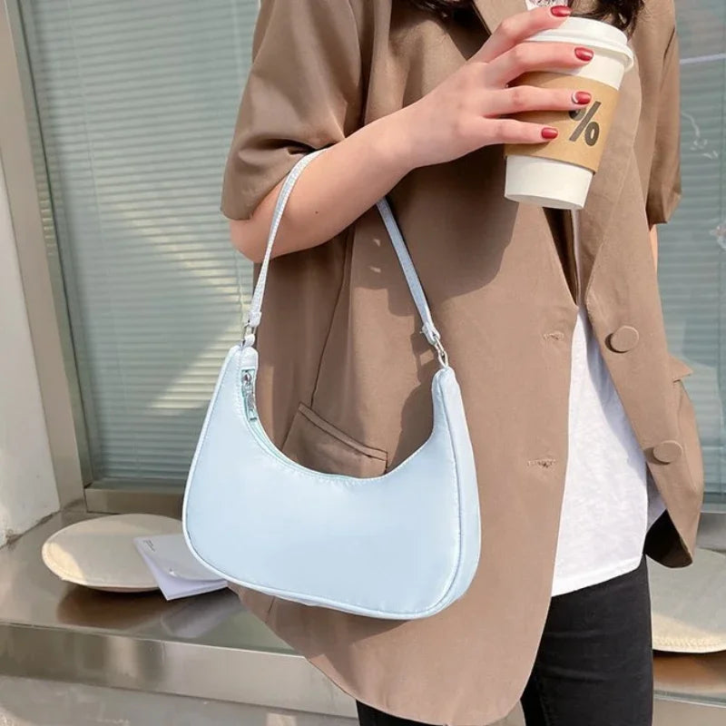 Women Bags Armpit Shoulder Bag Small Shoulder Purse Nylon Underarm Bags Clutch Women Hobos Summer Simple Handbags Bolso Feminina