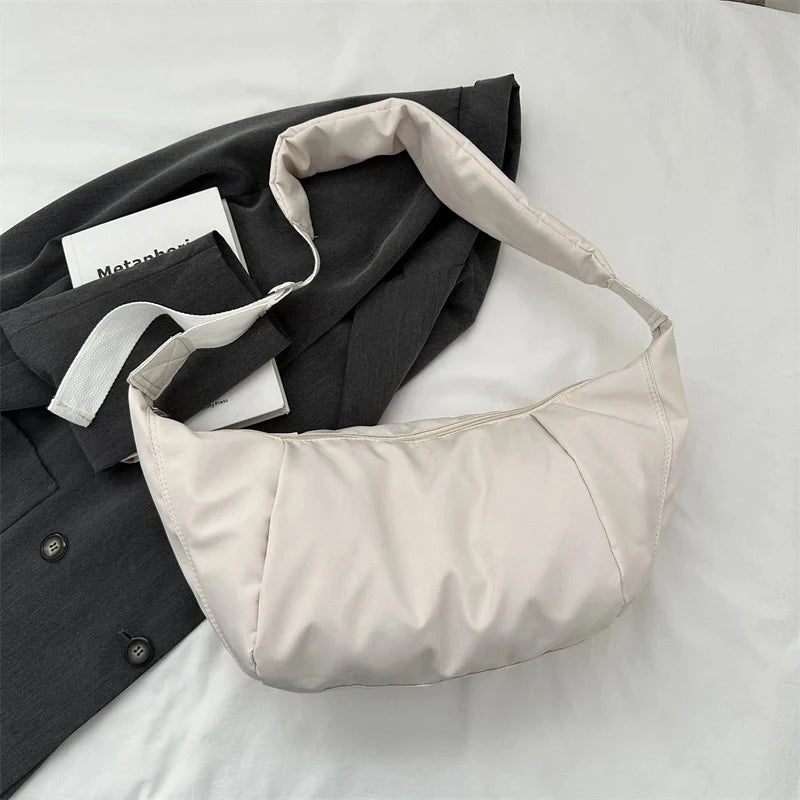 Casual Oxford cloth Women Bags Shoulder Bag Woman Crossbody Bag Hobo Bags Dumpling Bag Large Capacity Female Half Moon Totes