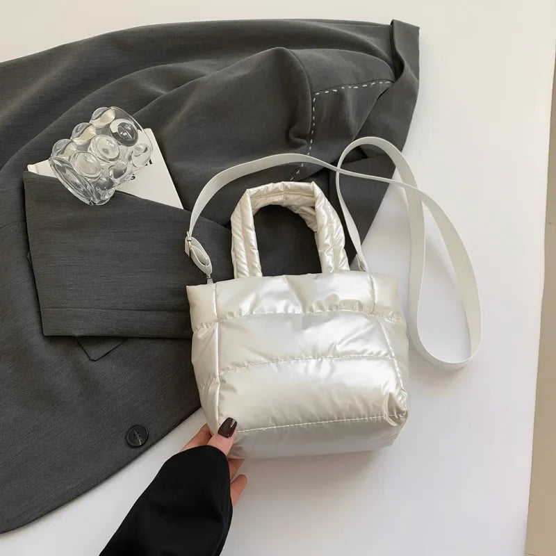 Women Bags Woman Puffy Lightweight Handbag LargeCapacity Quilted Shoulder Bag Adjustable Strap Puffer Tote Handbag Shopping Bag